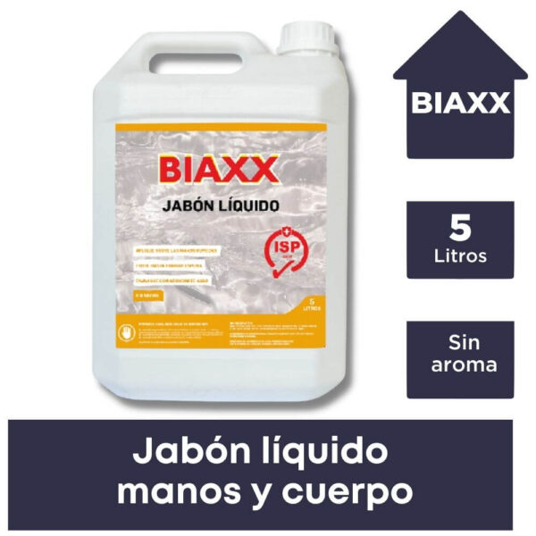 BIAXX JABÓN LÍQUIDO PARA MANOS SIN AROMA 5 LITROS