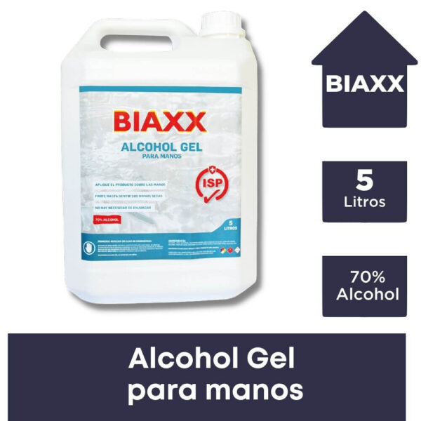 BIAXX ALCOHOL GEL PARA MANOS AL 70% 5 LITROS