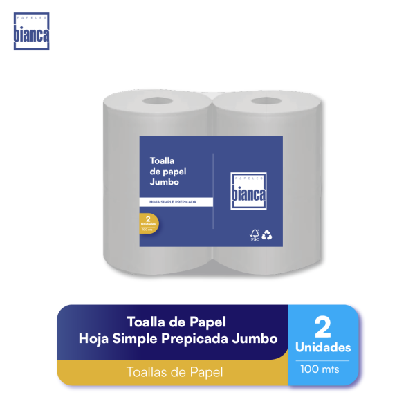 Toalla de Papel Simple Prepicada 2x100