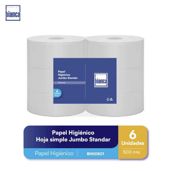 Papel Higiénico Hoja Standar 6x500