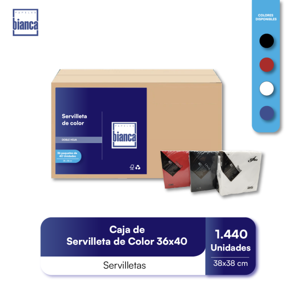 SERVILLETA COLOR DH  38x38cm / 36x40